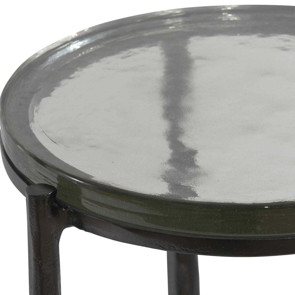 Glass Top Textured  Accent Table