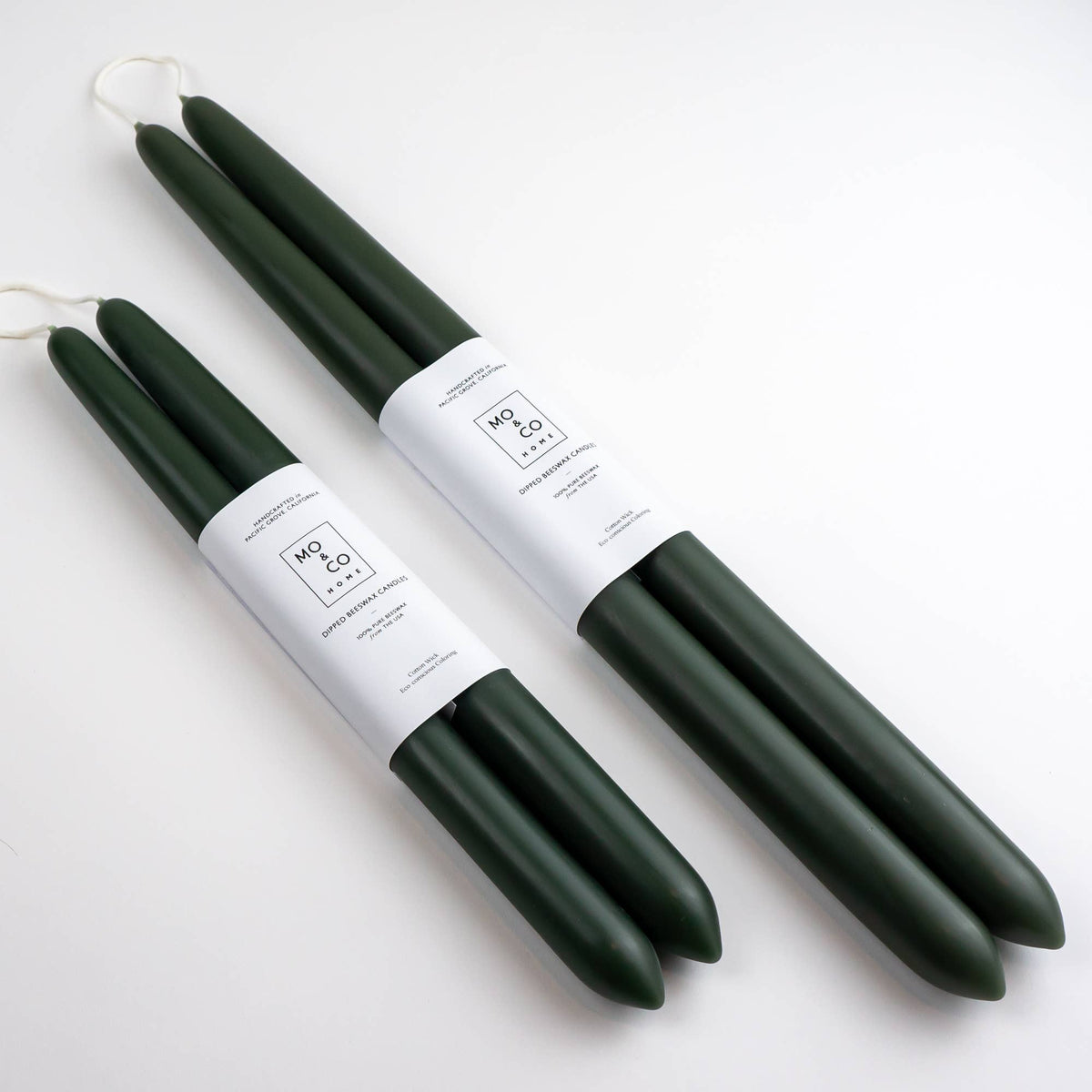 10&quot; Beeswax Dipped Candles | Forest Green