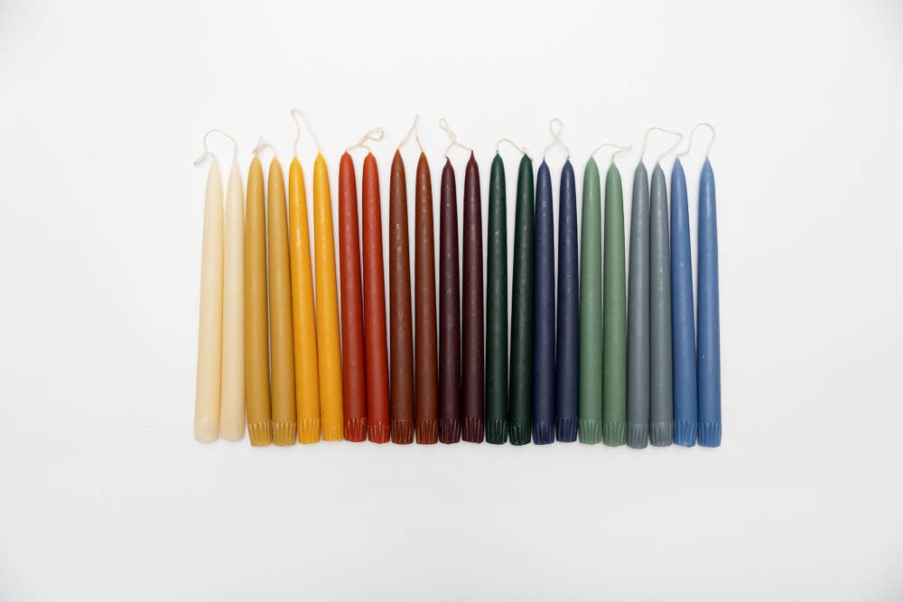 Taper Beeswax Candlestick-Blue Gray