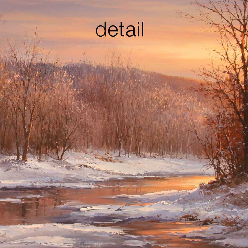 Vermont winter landscape oil painting by Sanh Ho Han
