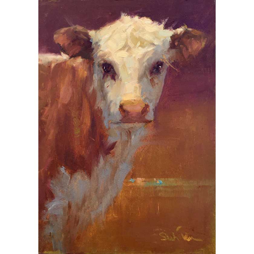 cow portrait by VT artist Susan Williamson