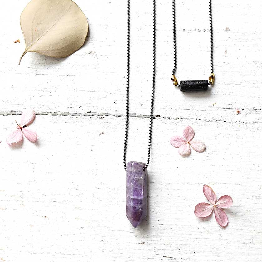 Gemstone Point Diffuser Necklace - Small