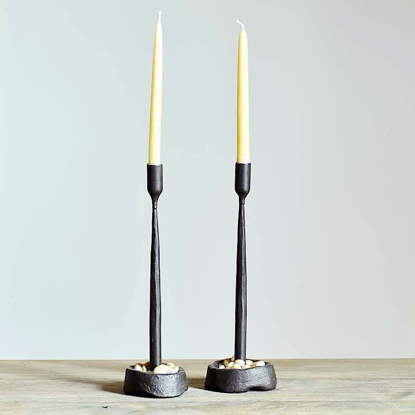 hand forged iron candleholders
