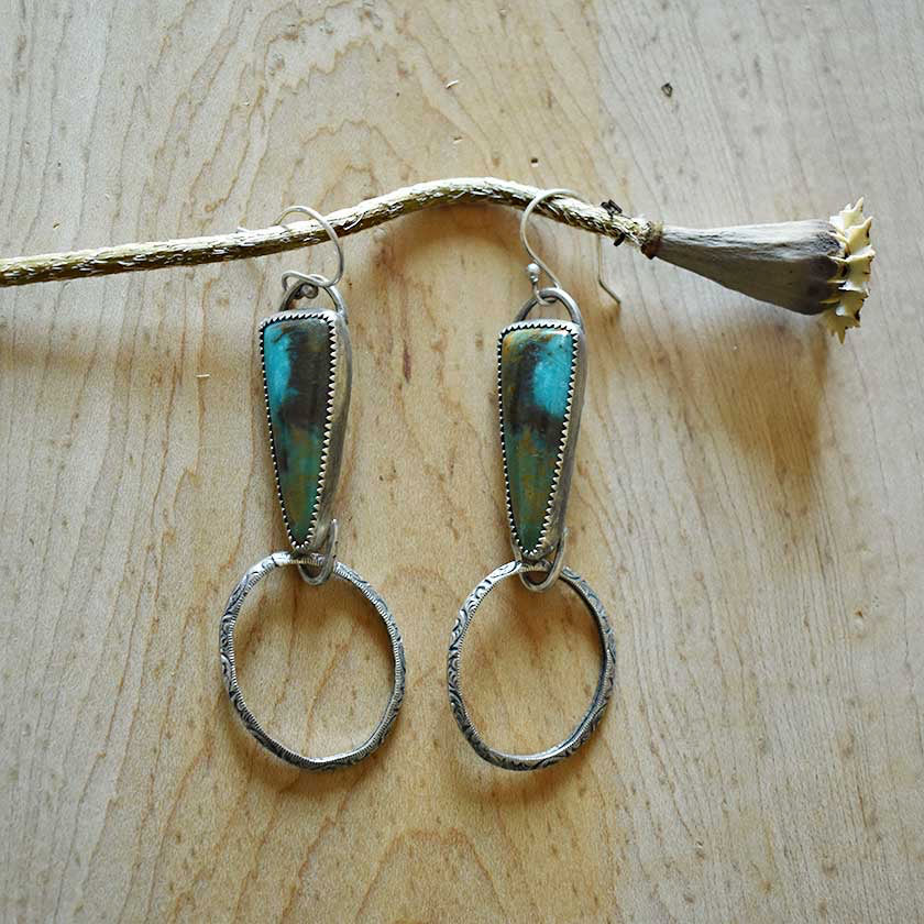 Turquoise Door Knocker Earrings