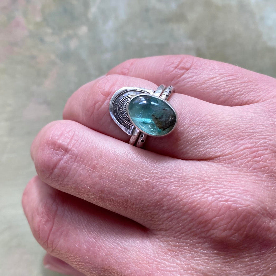 Green Apatite Ring Stack