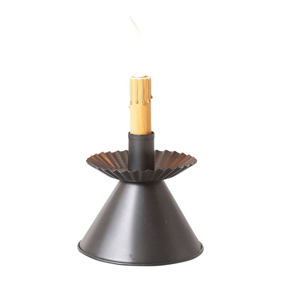 Chamberstick Candleholder in Smokey Black - DaVallia