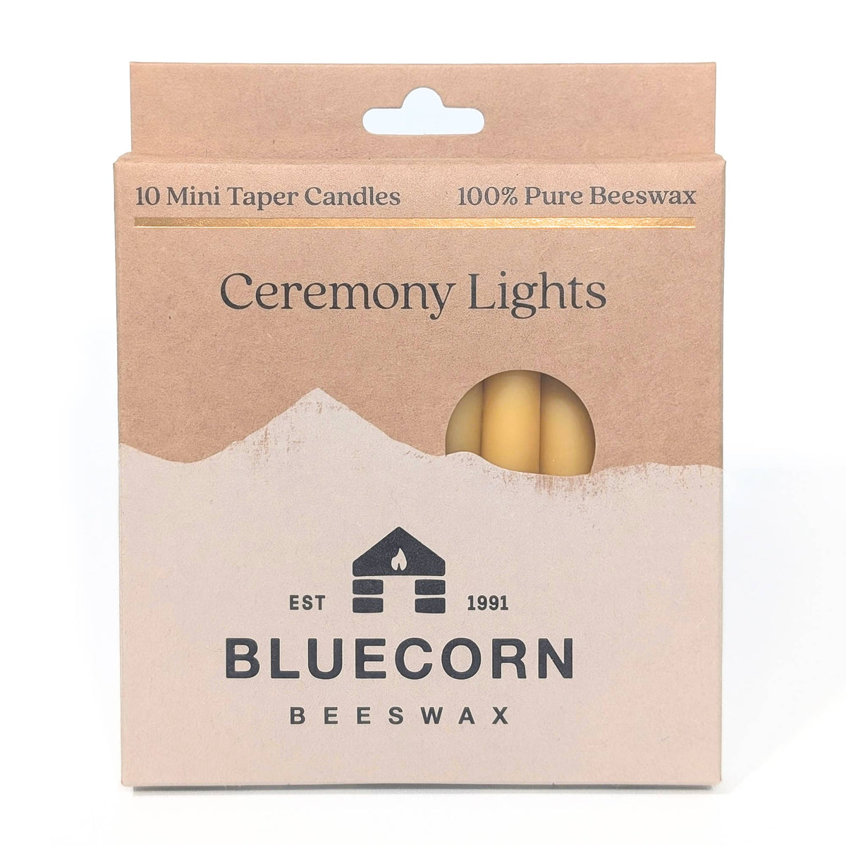 1/2" Ceremony Light Mini Beeswax Taper Candles - 10-Pack