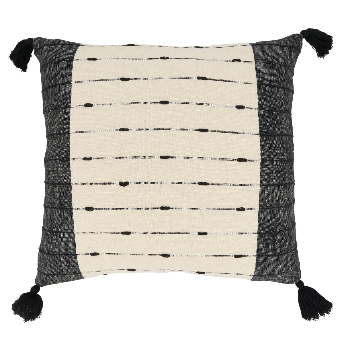 Tassel Trim Stripe Throw Pillow