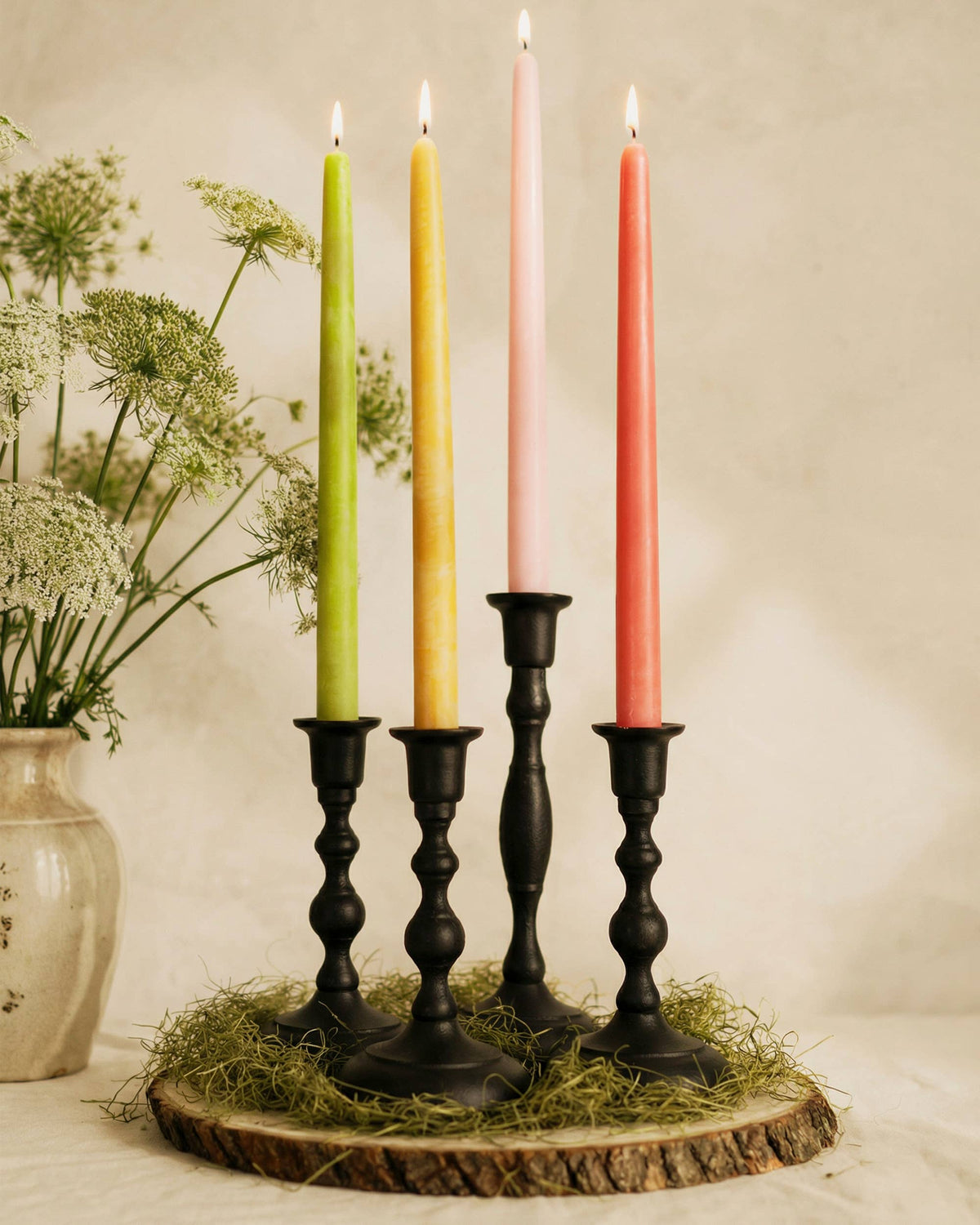 12" Beeswax Taper Candles