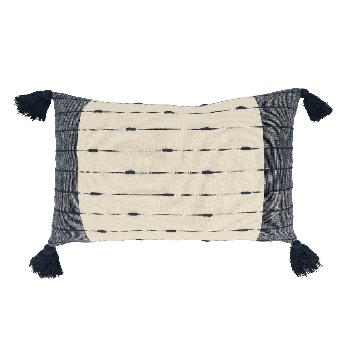 Tassel Trim Stripe Throw Pillow