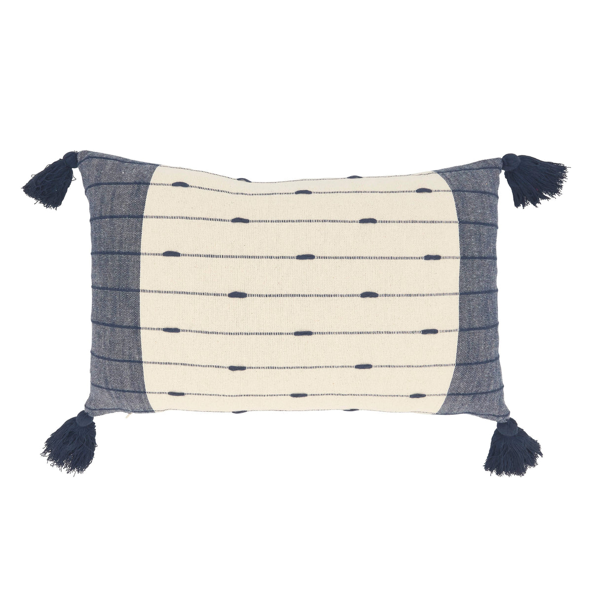 Tassel Trim Stripe Throw Pillow