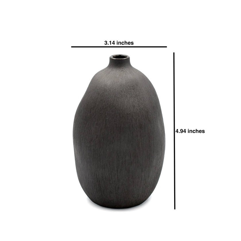 Black Organic Porcelain Bud Vase