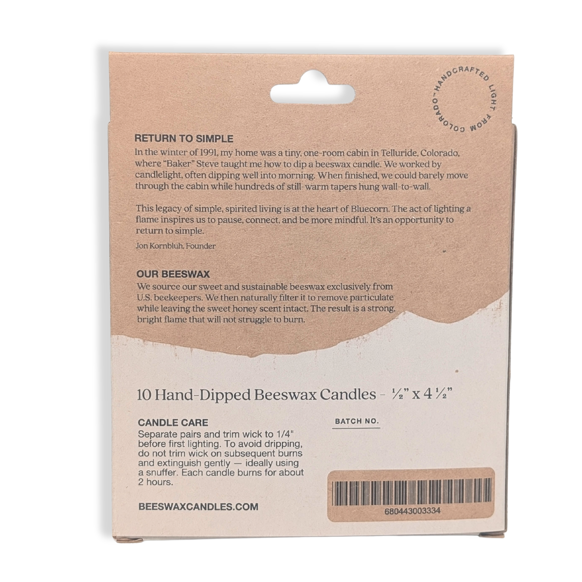 1/2" Ceremony Light Mini Beeswax Taper Candles - 10-Pack