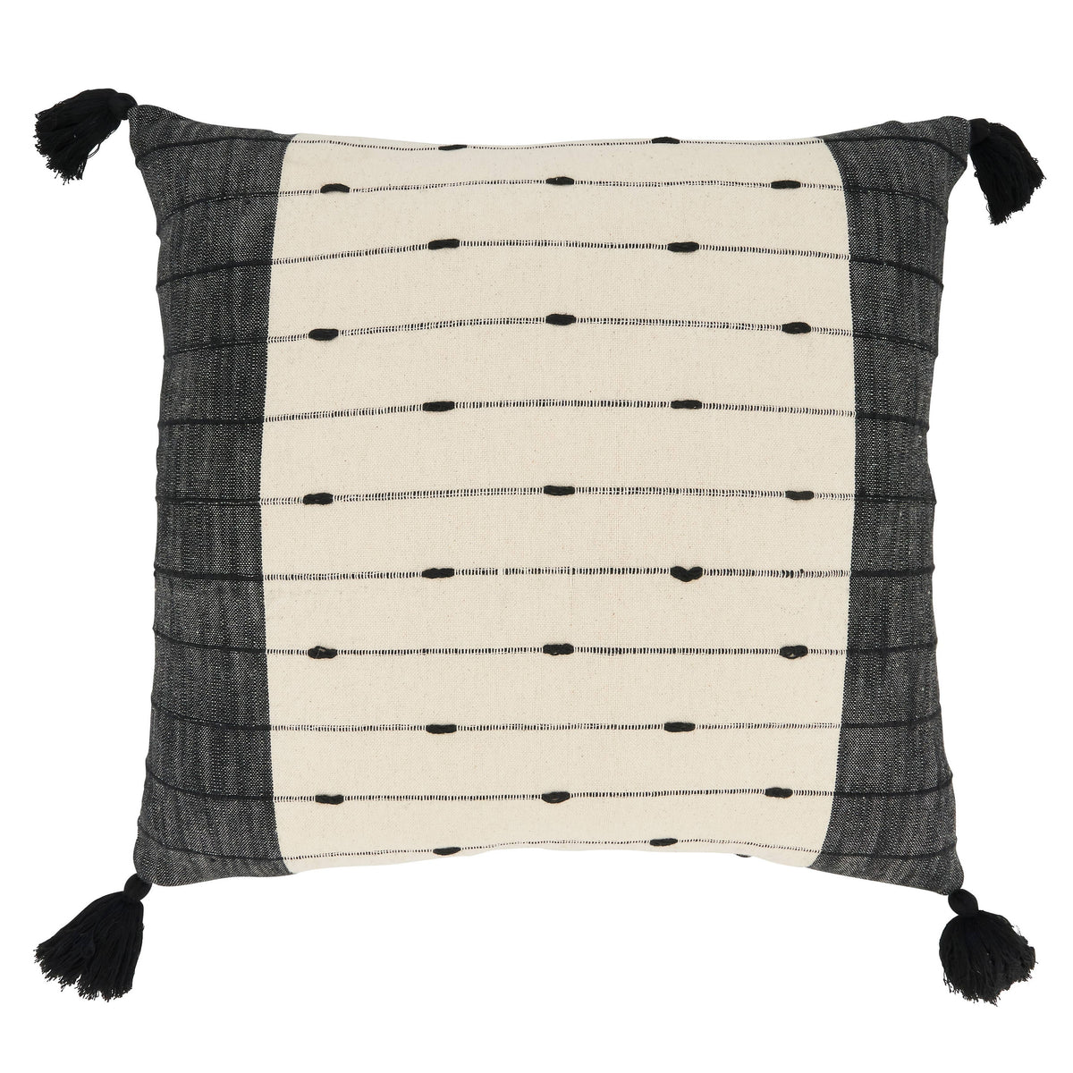 Tassel Trim Stripe Throw Pillow