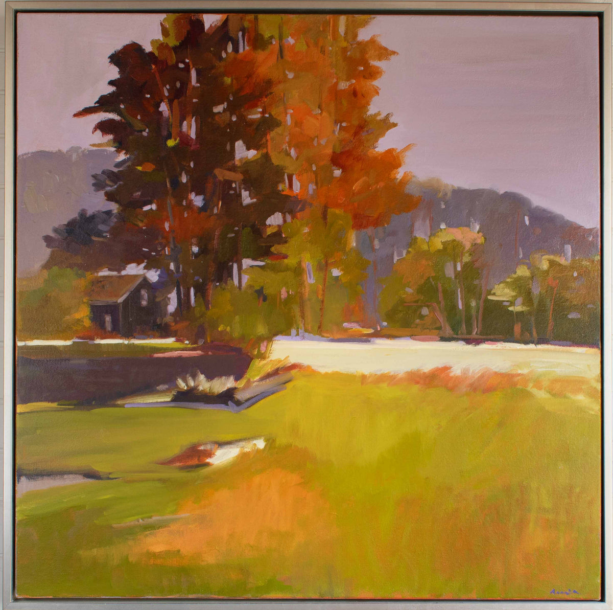 Cabin in the Trees -Oil Painting 30x30