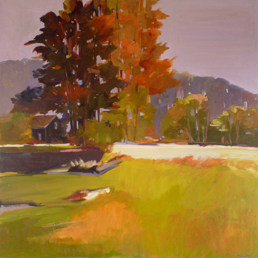 Cabin in the Trees -Oil Painting 30x30