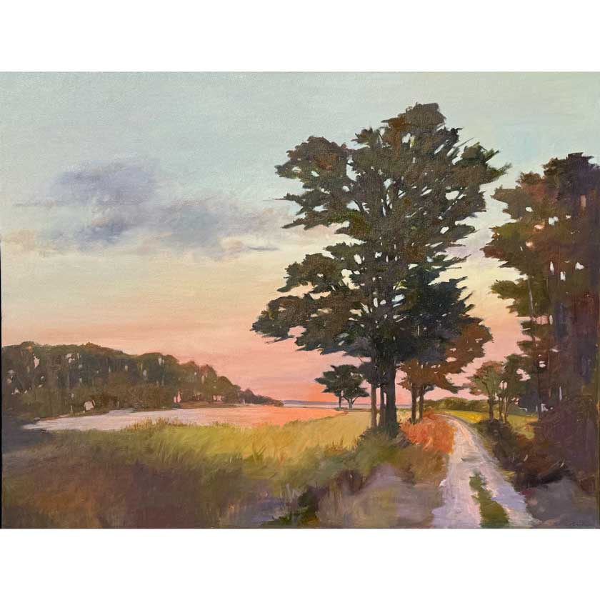 Sunset at Minks Meadows Pond -Oil Painting SOLD