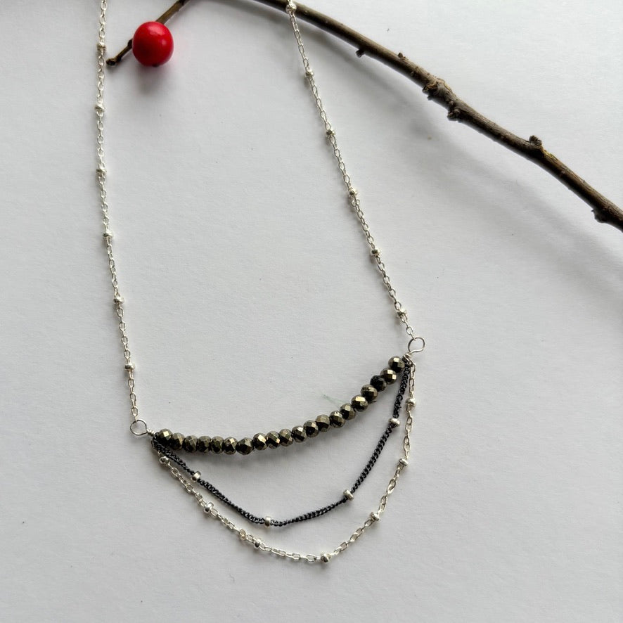 Layered Pyrite Necklace