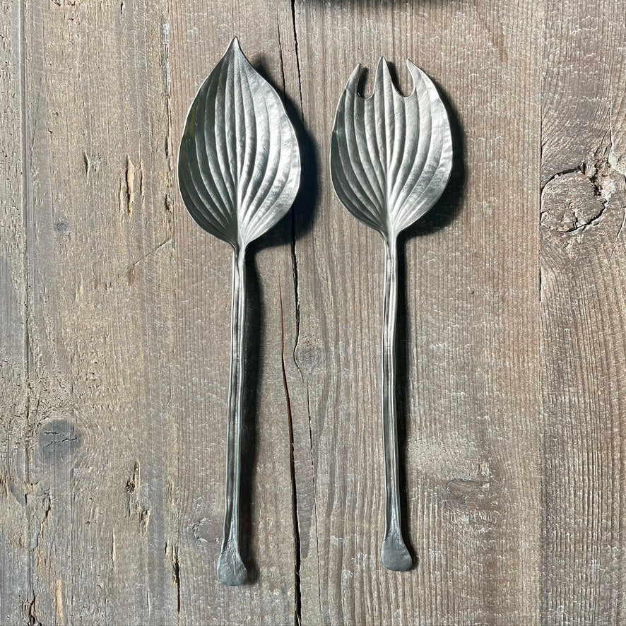 Hosta Serving Set-Pewter