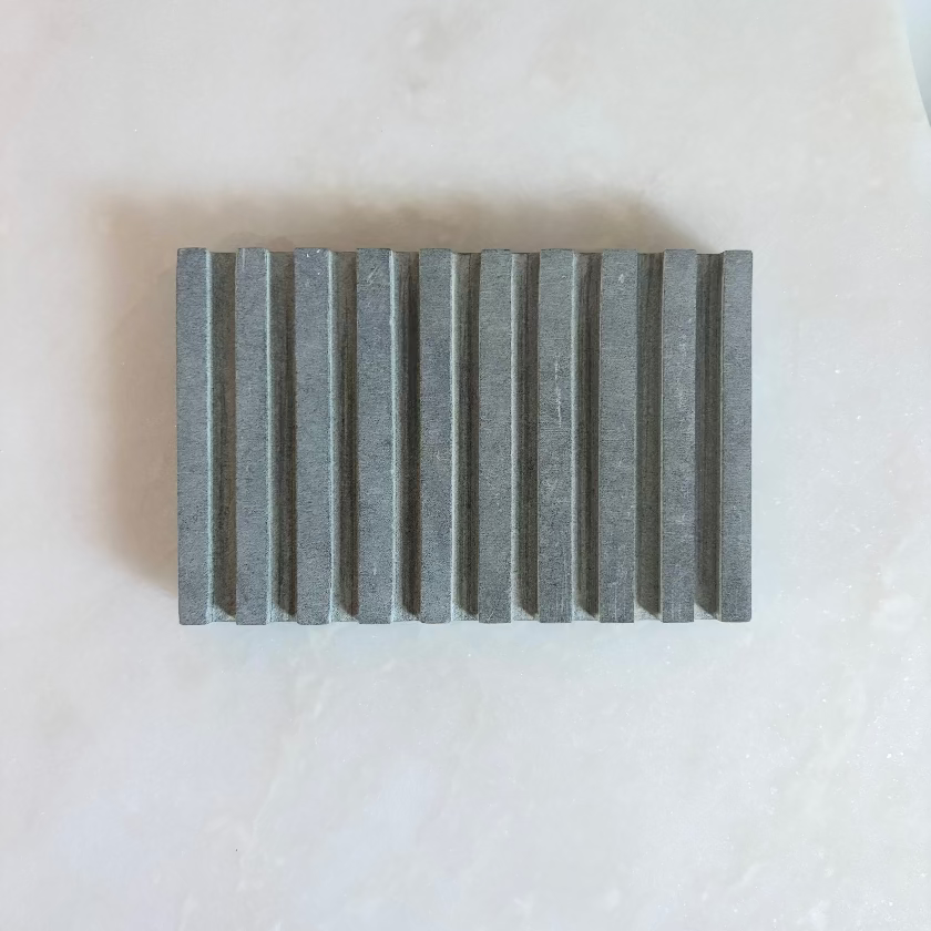 Soapstone  Grooved Rectangle Soap Dish