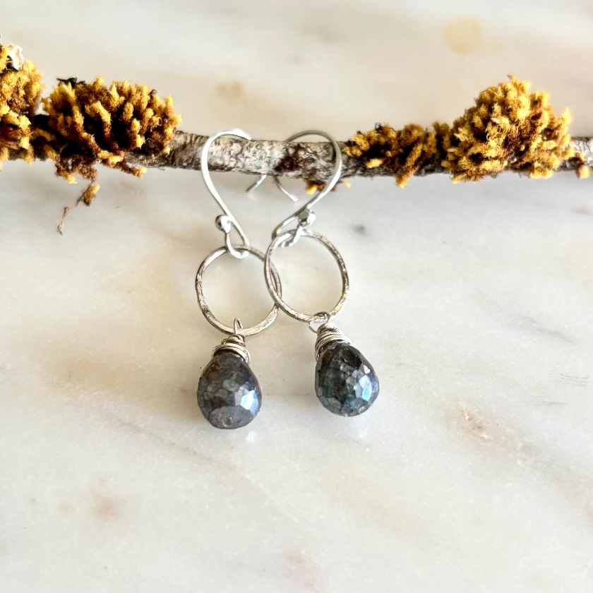 Oval Labradorite Earrings