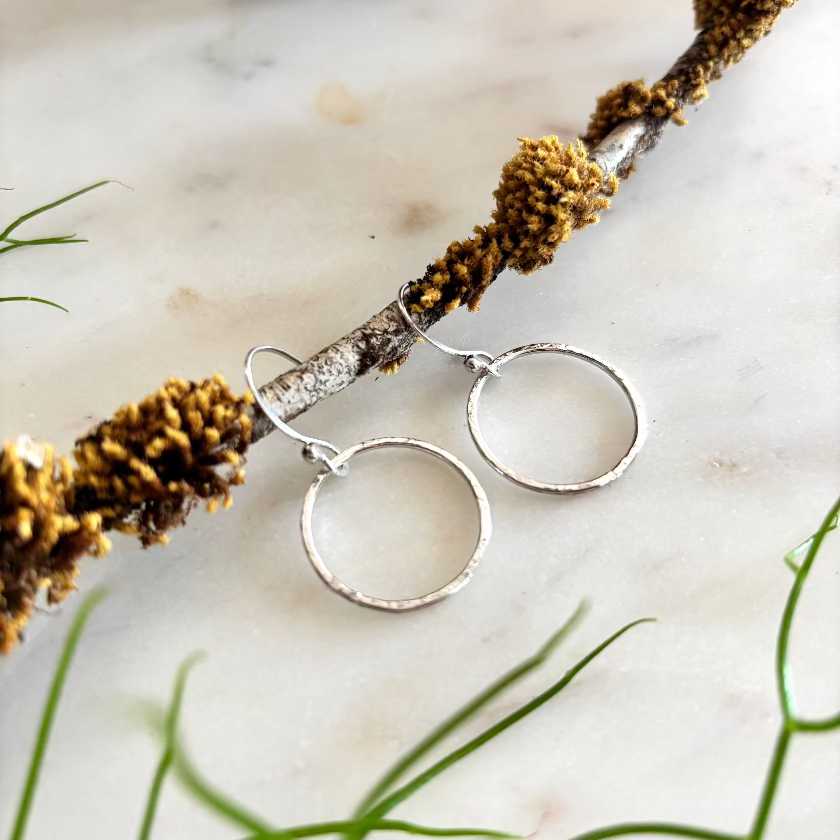 Textured Sterling Silver Hoop Earrings