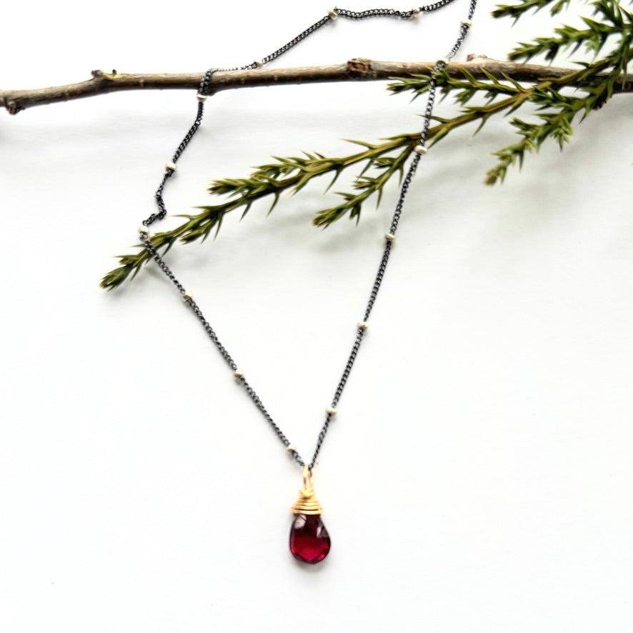 Holiday Garnet Necklace