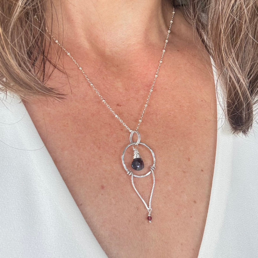 Garnet Karma Necklace