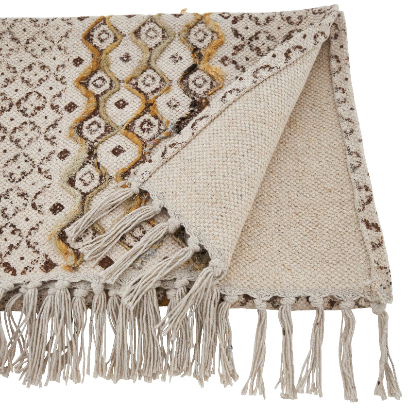 Embroidered Block Print Runner