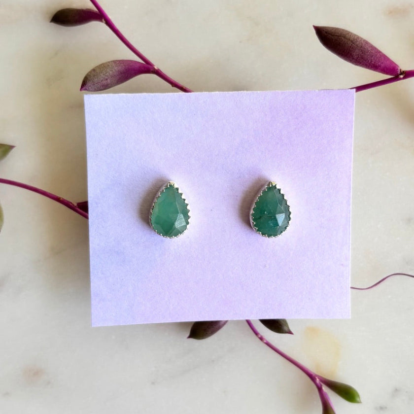 Grandidierite post earrings