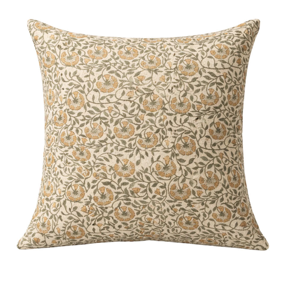 Decorative pillow with floral pattern on a beige background
