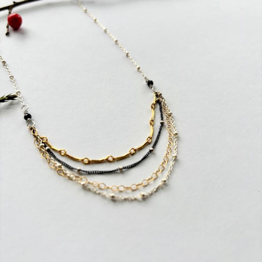 Layered Mixed Metal Necklace