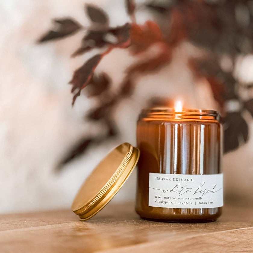 White Birch : Amber Jar Candle