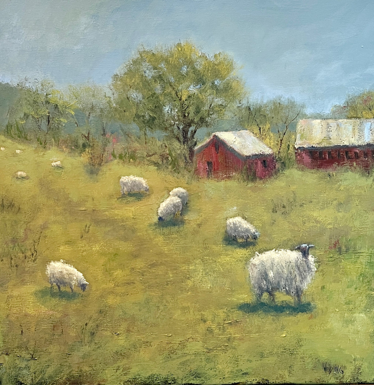 Woolie Flock-Oil Painting 24x24