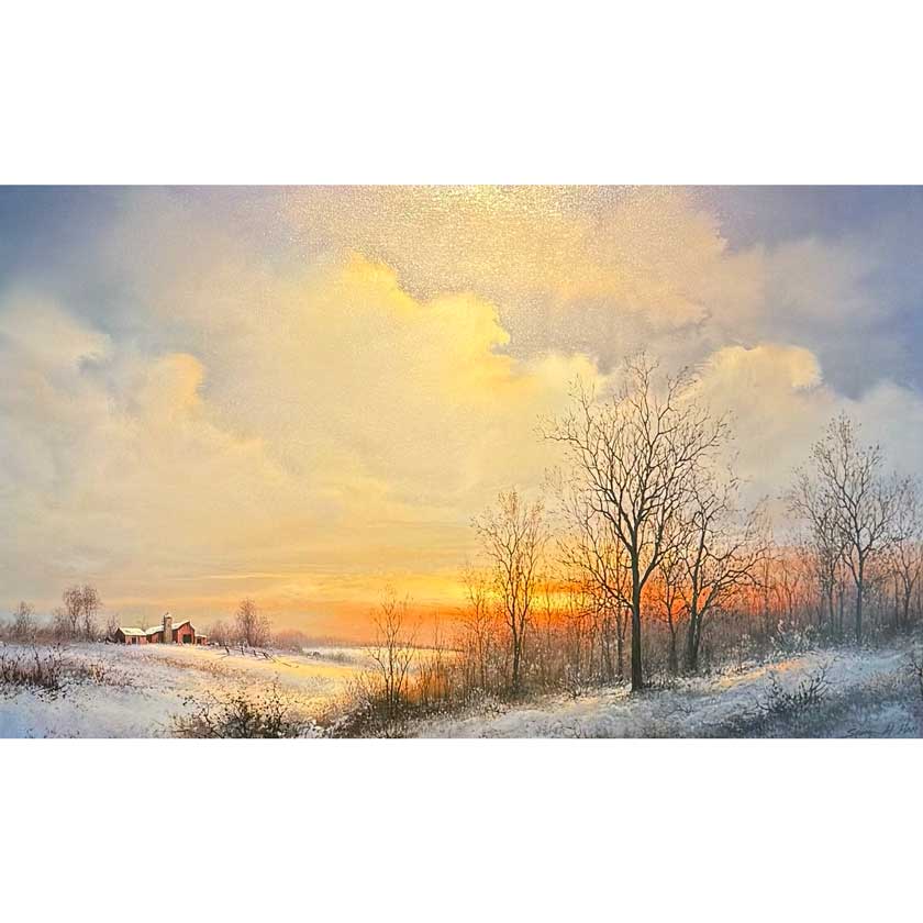 Sunrise on the Farm -Oil Painting 25x42