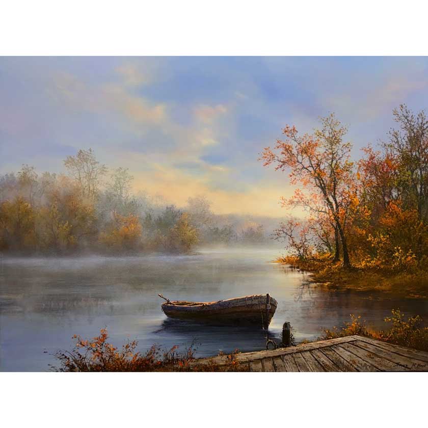 Dockside Mist -Oil Painting 36x48