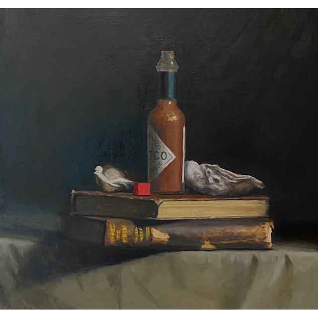 Tabasco &amp; Oysters- Oil Painting 12x12