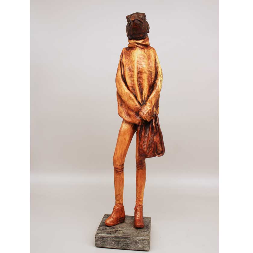 Raven "In Thought" -Hardwood Raven Sculpture