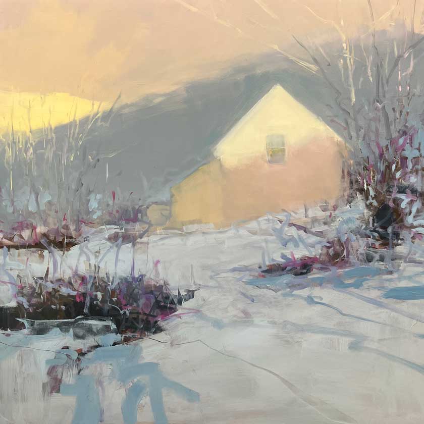 VT  winter landscape painting by artist Julia Jensen