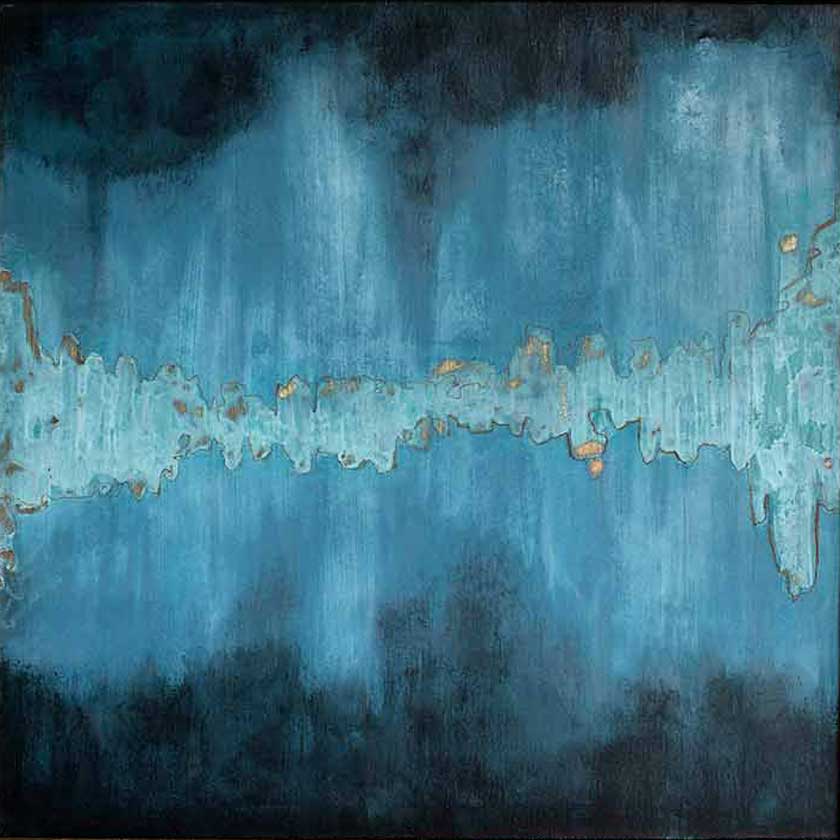 abstract mixed media painting by artist Katrin Waite