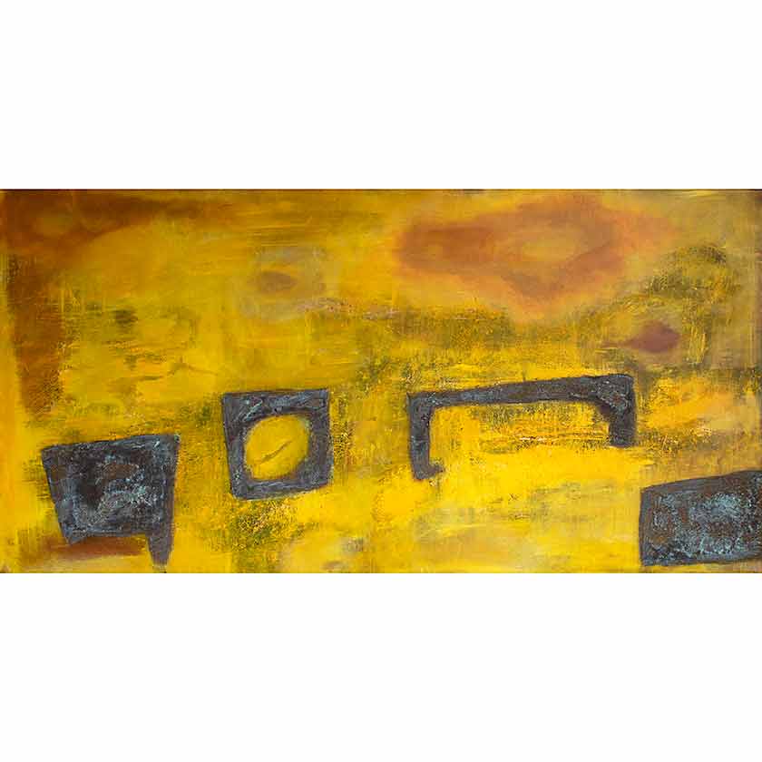 abstract mixed media painting by artist Katrin Waite