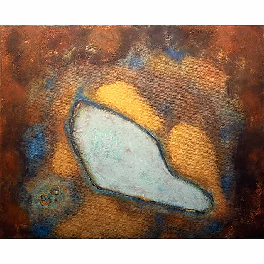 abstract mixed media painting by artist Katrin Waite