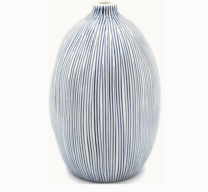 Porcelain Bud Vase organic lined