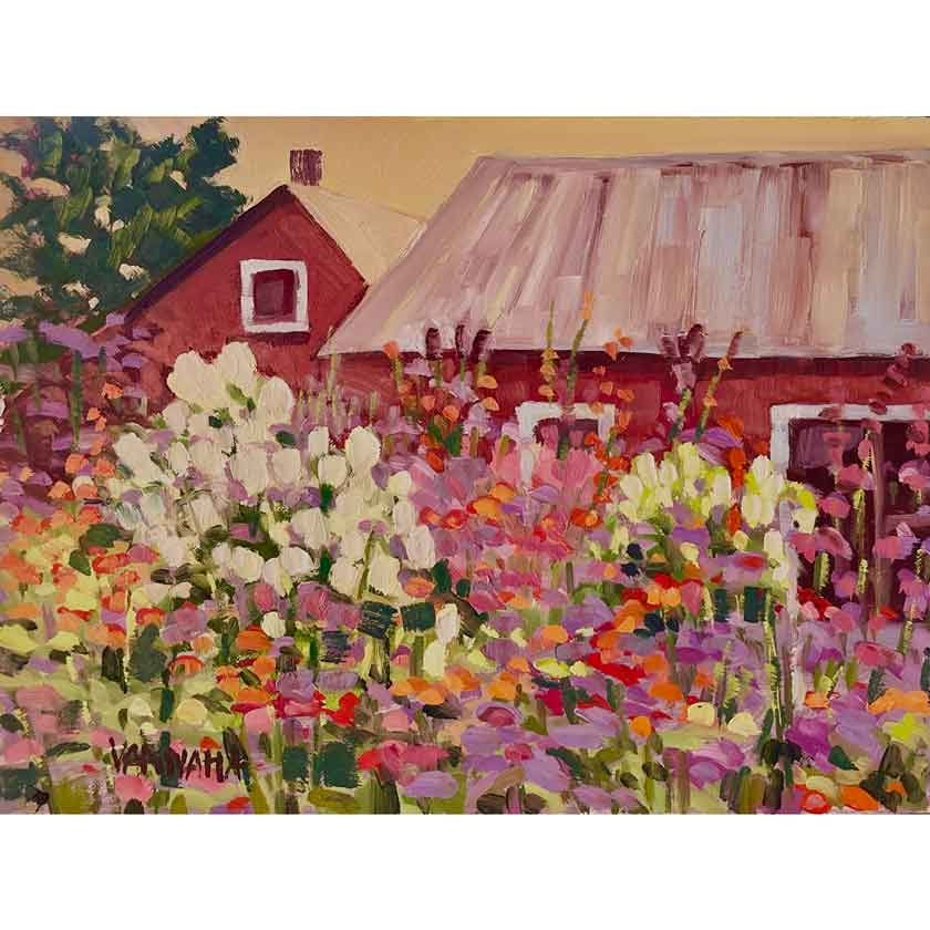 Vermont flower landscape painting by Lynn VanNatta