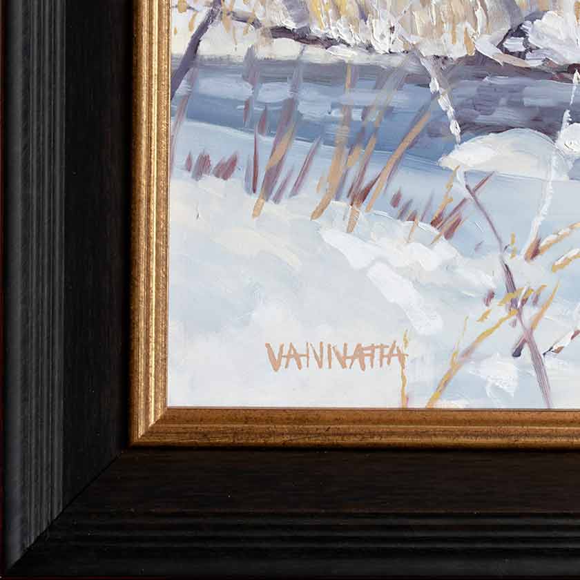 Snowy Valley -Oil Painting 12x24