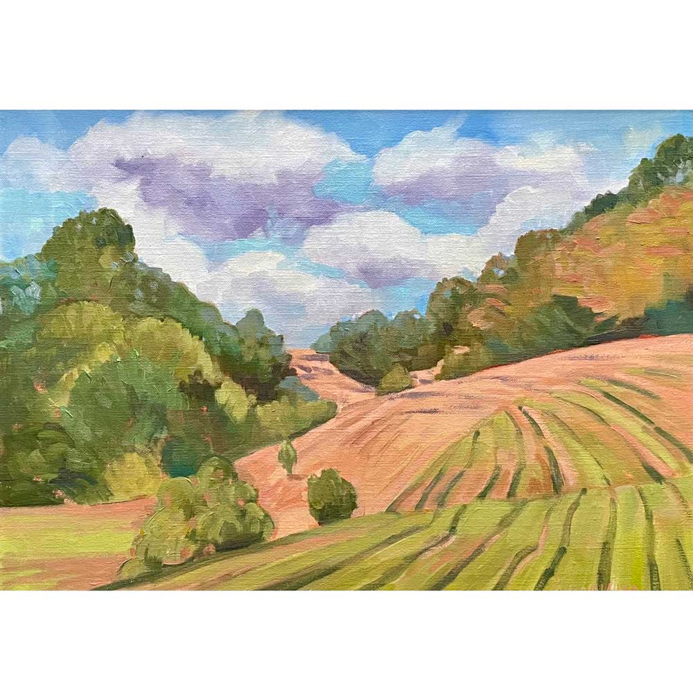 Rolling Autumn Hills -Oil Painting 12x16
