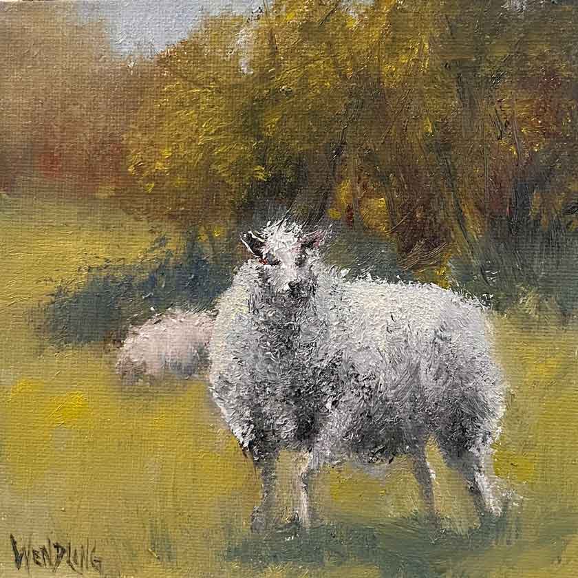 VT sheep painting by artist Marilyn Wendling