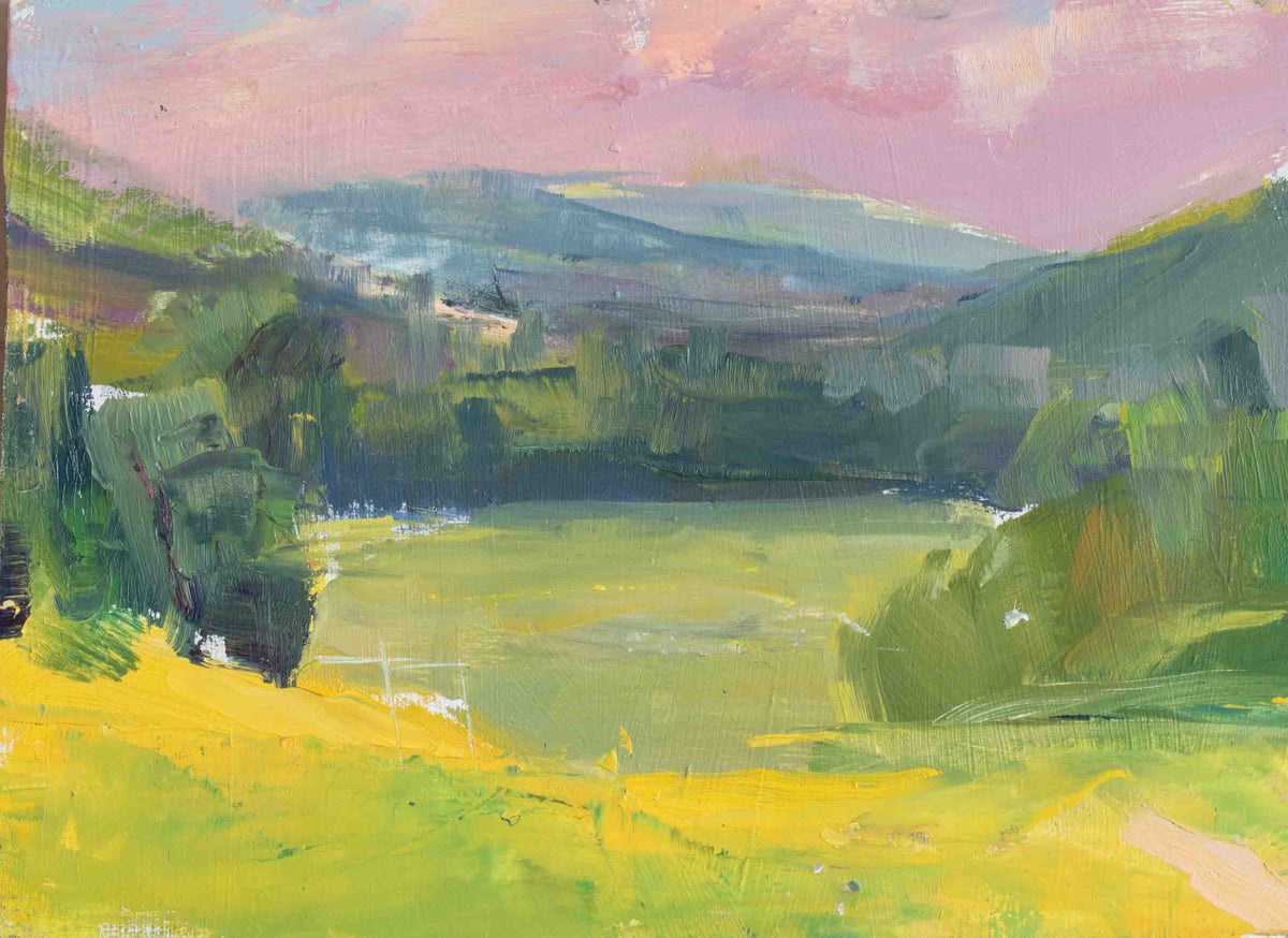 Pink and Gold -Oil Painting 6x8