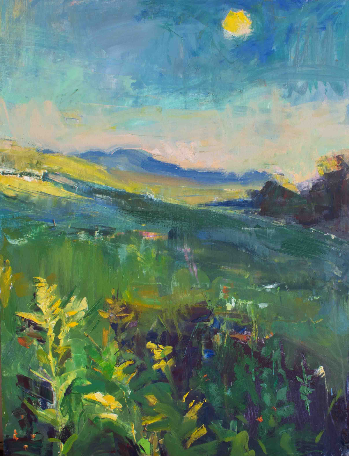 Moon Meets the Meadow -Oil Painting 24x18