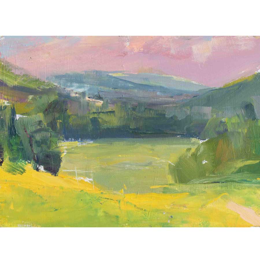 Pink and Gold -Oil Painting 6x8